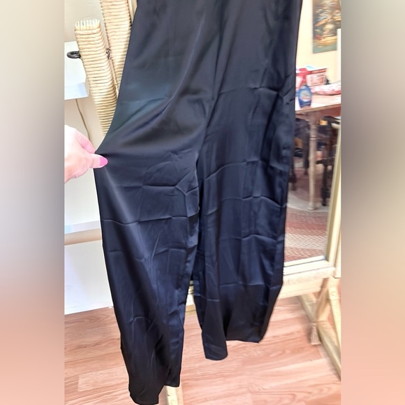 Sage the Label, Black Satin V-Neck, Wide-Leg Jumpsuit, So Versatile,EUC, Size XS - Picture 5 of 15